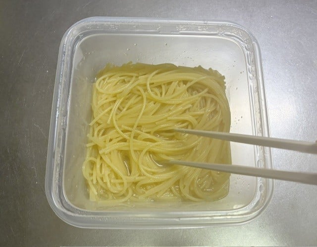 レンチンペペロンチーヌパスタ