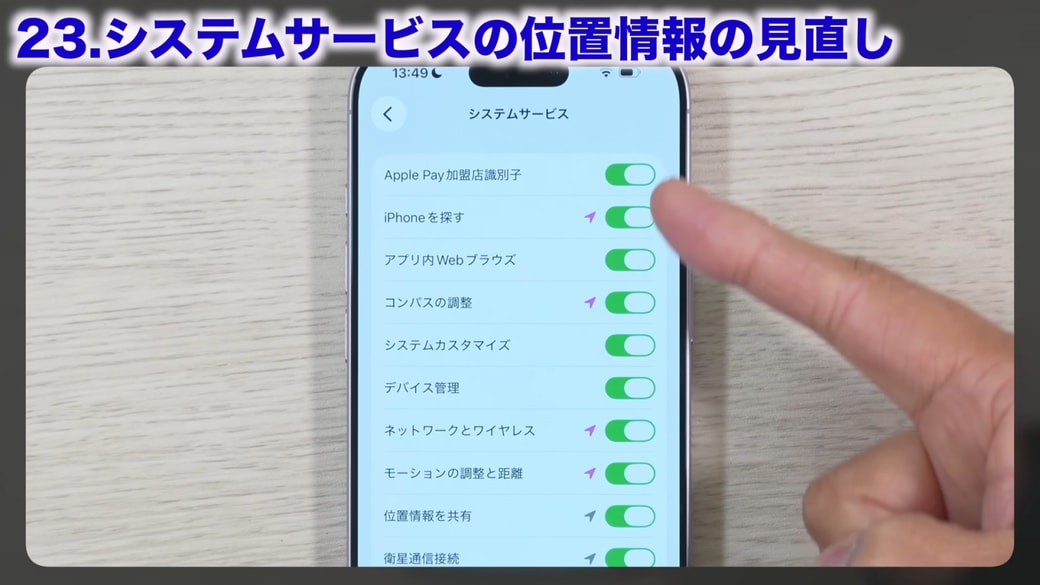 使っている機能は必要に応じてオンのままにしておく
