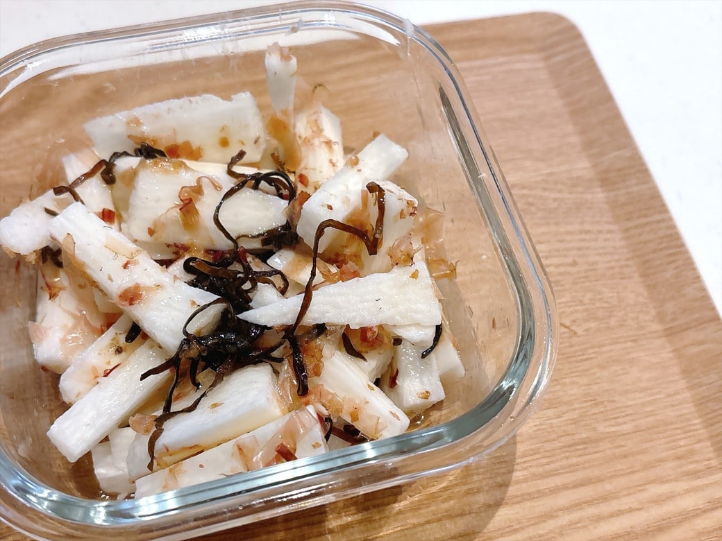 昆布の塩気とうまみが長芋によく合っている