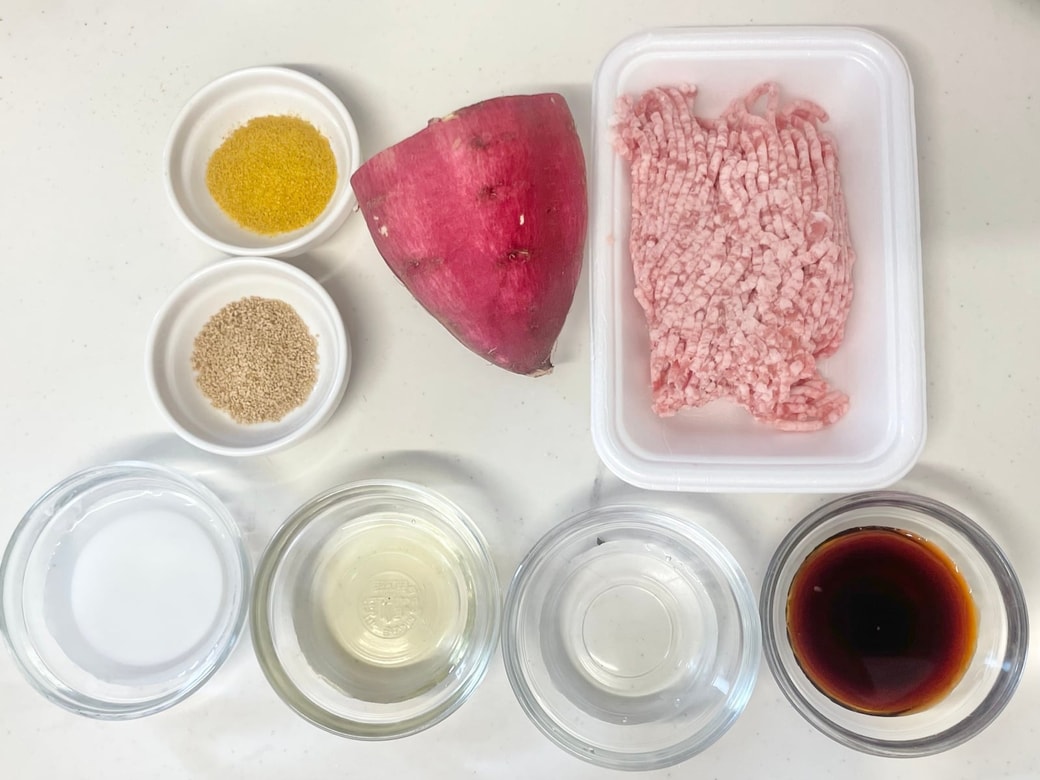 さつまいもとひきにくのカレー煮