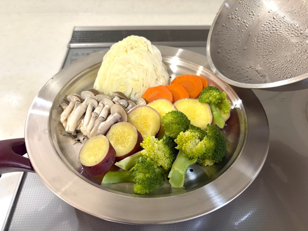 簡単に蒸し野菜の完成