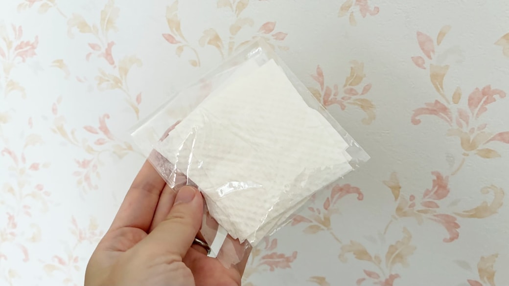 保存袋に入れたキッチンペーパー石けん