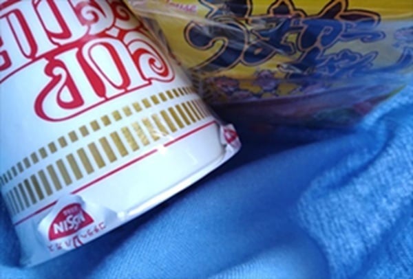 インスタント食品を入れたところ