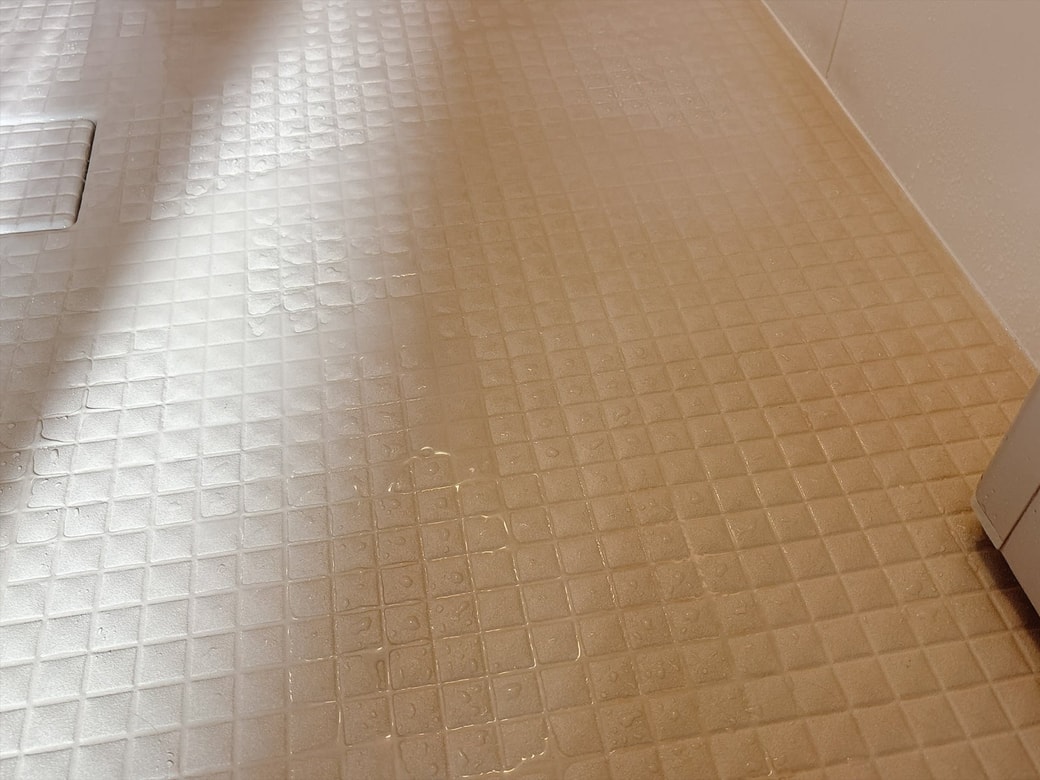 掃除後のお風呂場の床