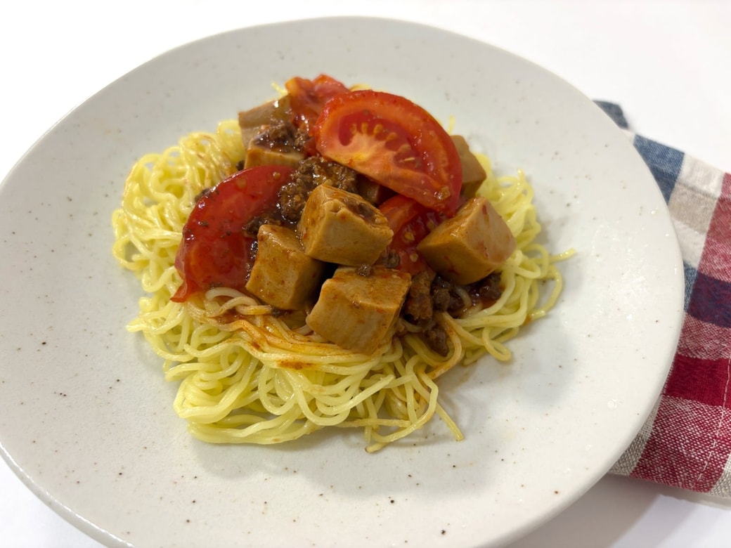 あんかけ風麻婆豆腐焼きそばの完成