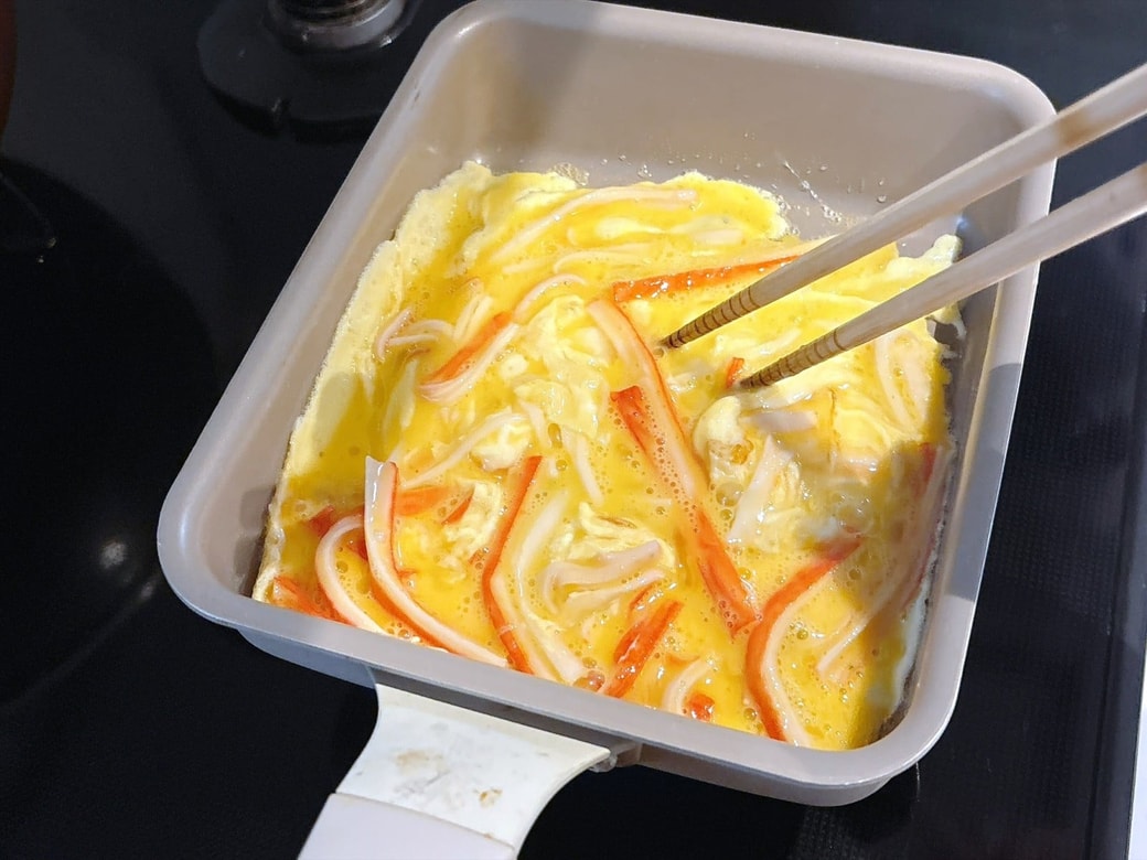 ふんわり半熟なるまで焼く