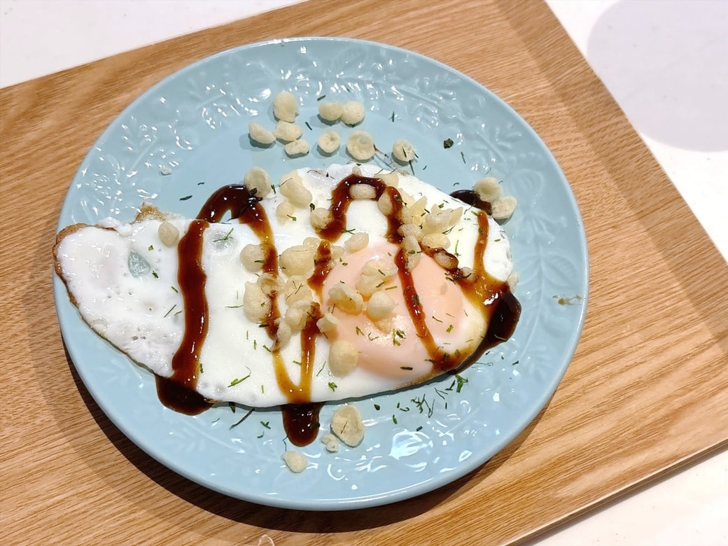 できあがった「お好み目玉焼き」