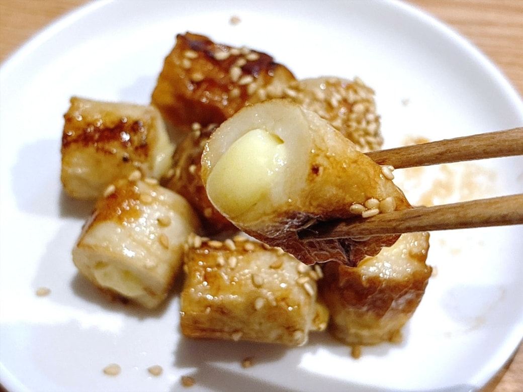 ちくわのプリッとした食感と、プロセスチーズの濃厚な味が合う