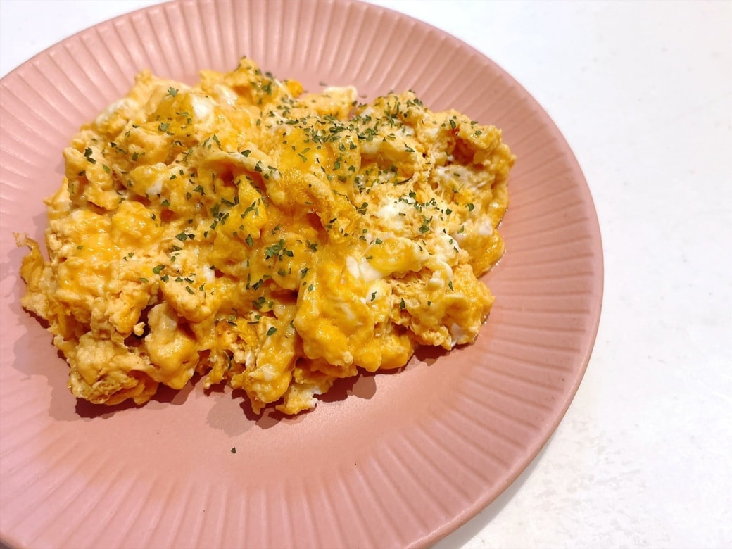 できあがった「ケチャップオムレツ」