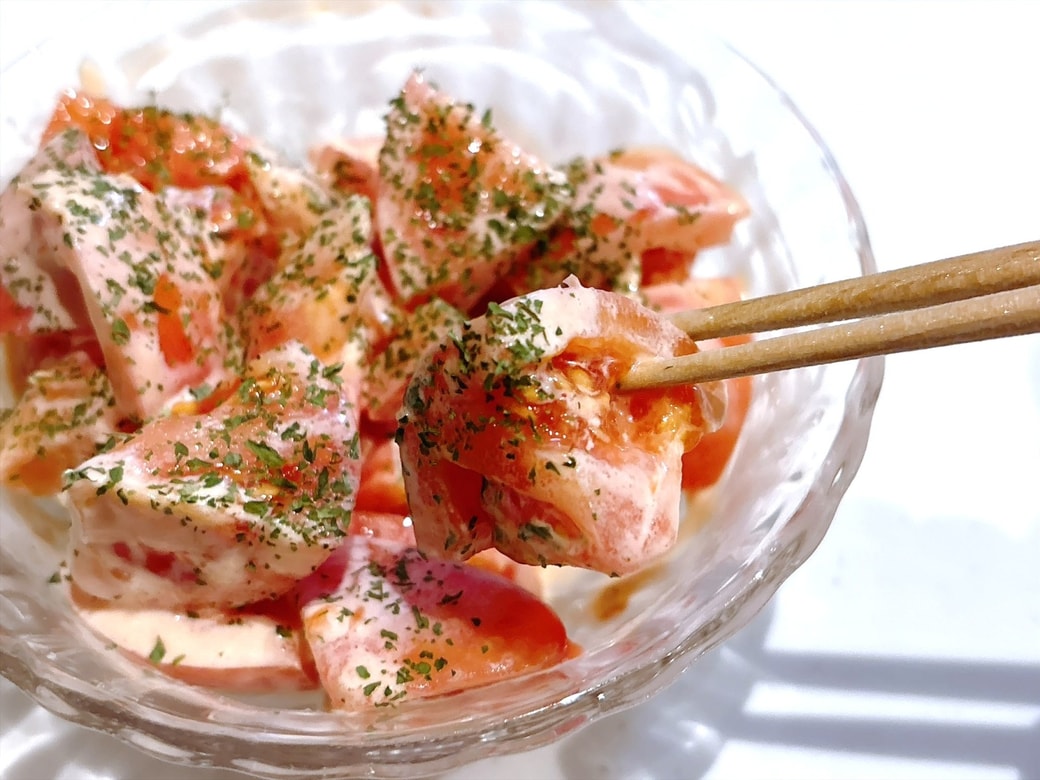 ケチャップの甘味と酸味が加わるので、ただマヨネーズで味つけするよりもさっぱりと食べられる