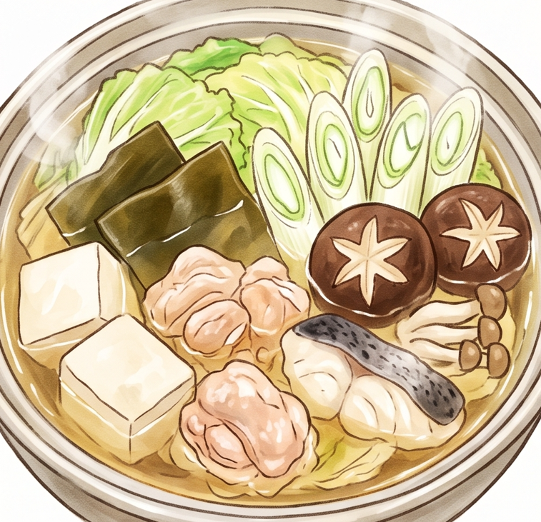 昆布だしやあごだしなどのシンプルな鍋