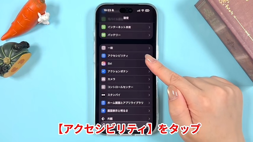 「アクセシビリティ」をタップする