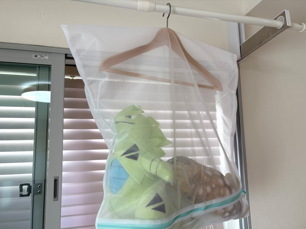 ぬいぐるみも干しやすくなる